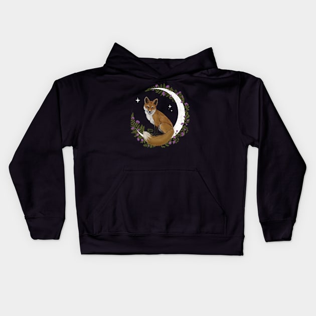 Thistle Moon Fox Kids Hoodie by LauraGraves